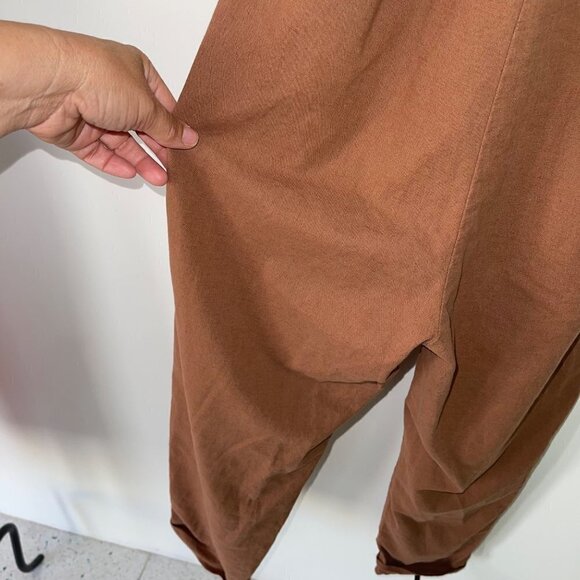 BLANKNYC Womens Belted Jumpsuit Size Medium Brown Cotton Linen Sleeveless - Picture 8 of 10